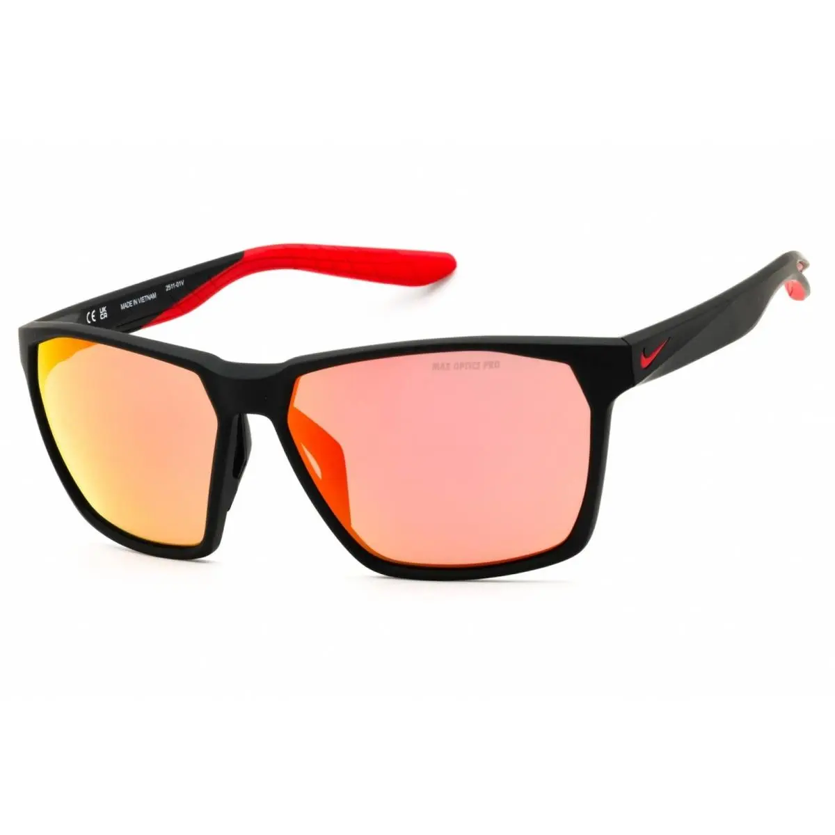 Unisex Sunglasses Matte Black Rectangular Frame Maverick Team IQ7244 013 by Nike