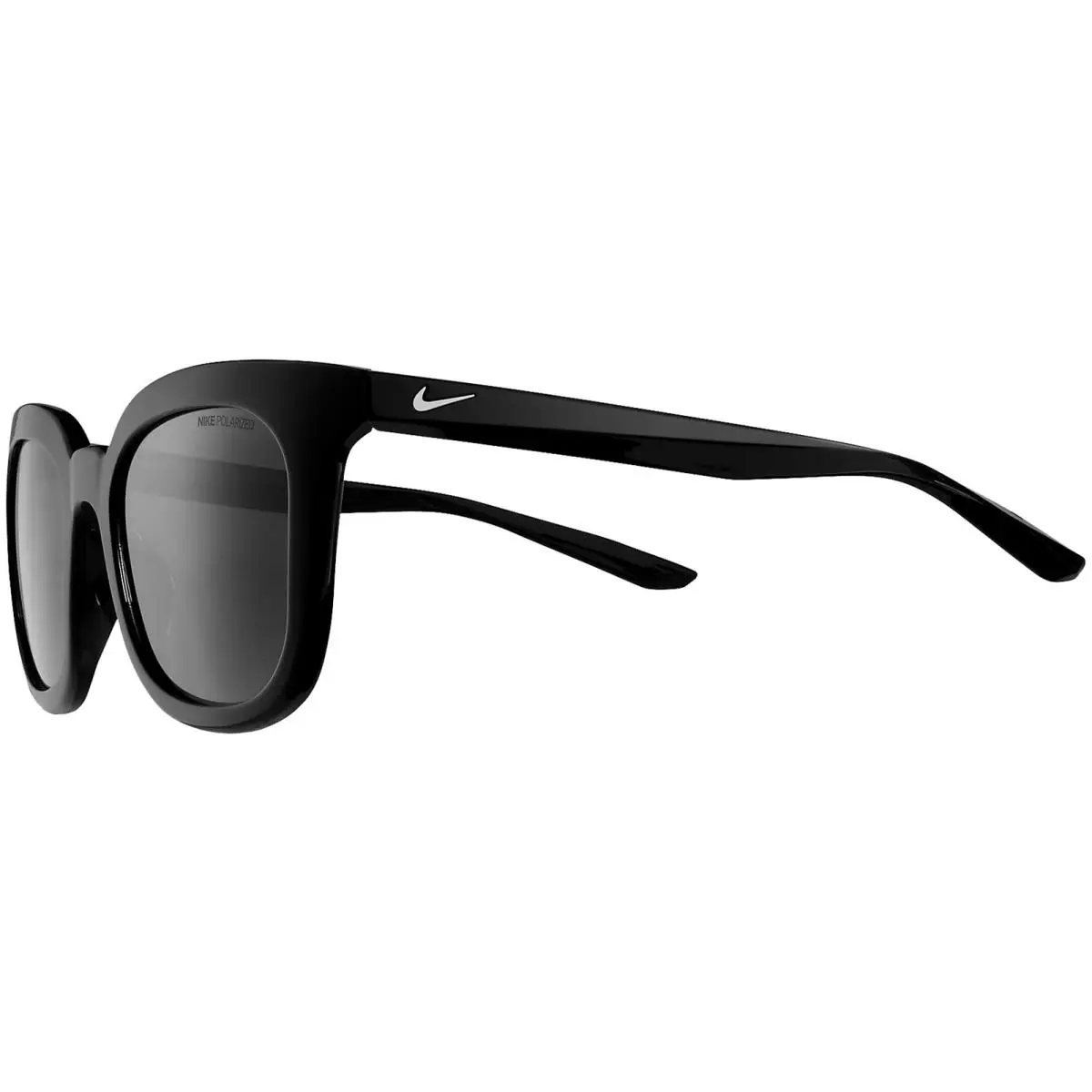 Myriad Polarized Shiny Black Soft Square Sunglasses - CW4720 010 by Nike