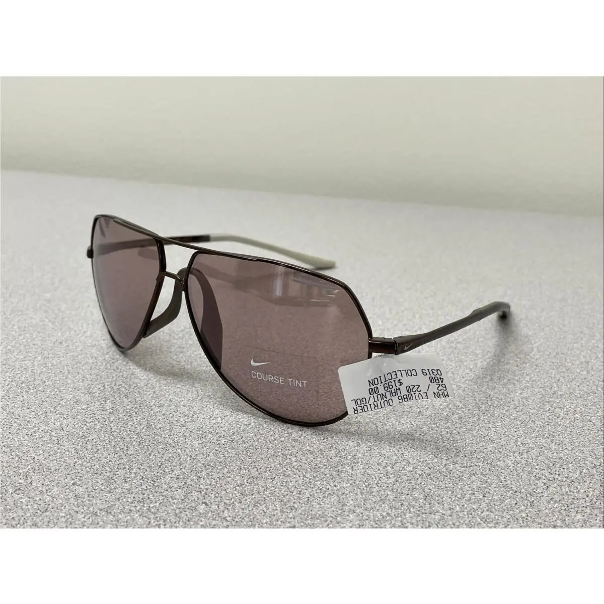 Outrider Aviator EV1086 220 Brown W/ Brown Course Tint Lens by Nike