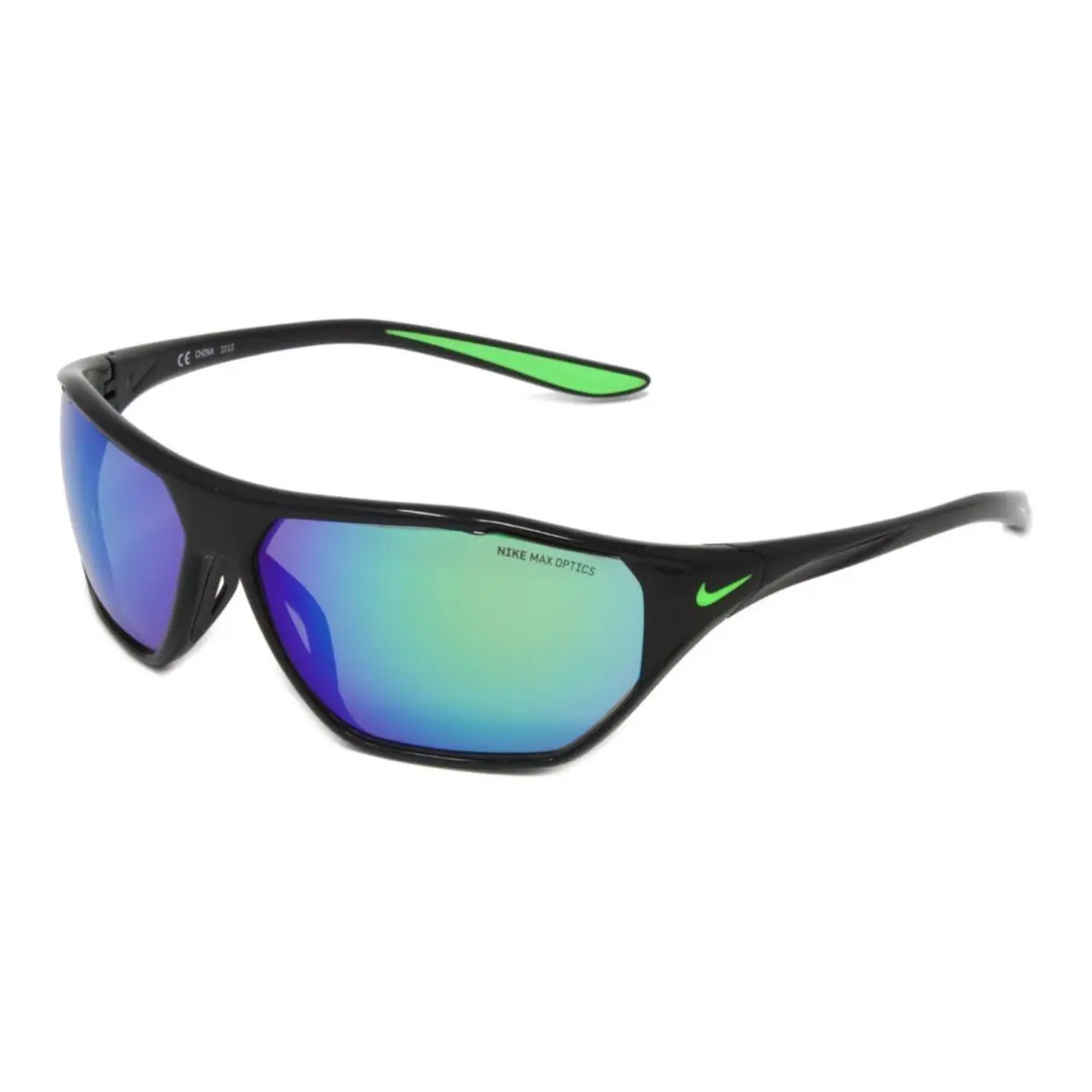 Men`s Sunglasses Aero Drift DQ0997-010 Shiny Black 65mm Mirrored Lens by Nike