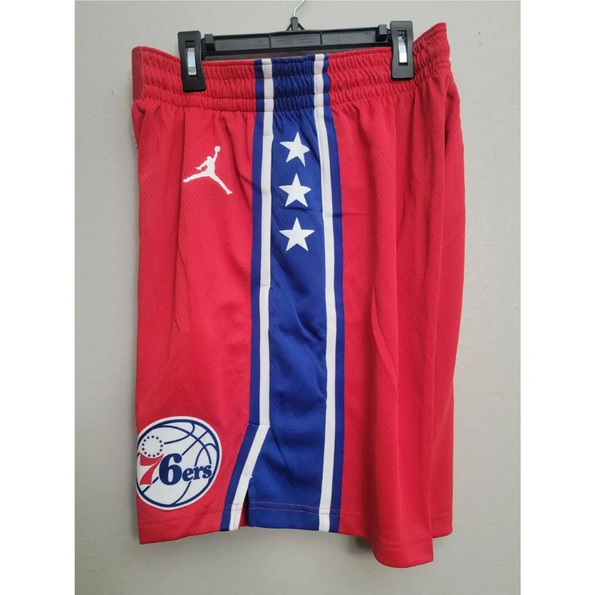 Nike clothing - Nike Jordan Philadelphia 76ers Statement Basketball Shorts - CV9573-657 - Red (UPC: 194495625609) 2
