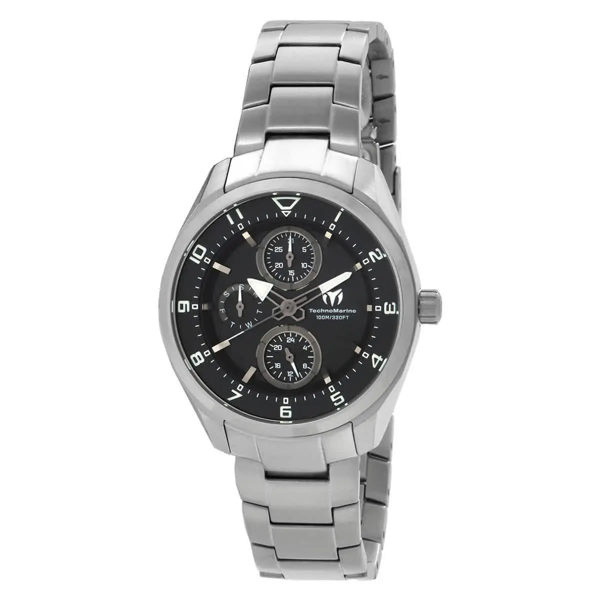 Technomarine TM-318107 Ocean Black Dial 36 mm Unisex Watch - Silver-tone, Dial: Black, Band: Silver-tone