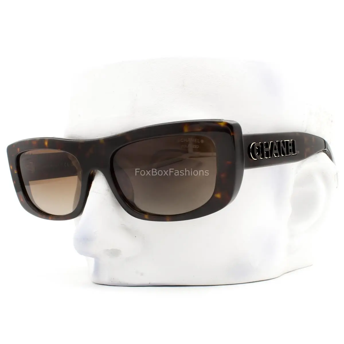 Sunglasses Brown Havana Polarized Gold Outline Logo 5559-A 1827/S9 W/case by Chanel