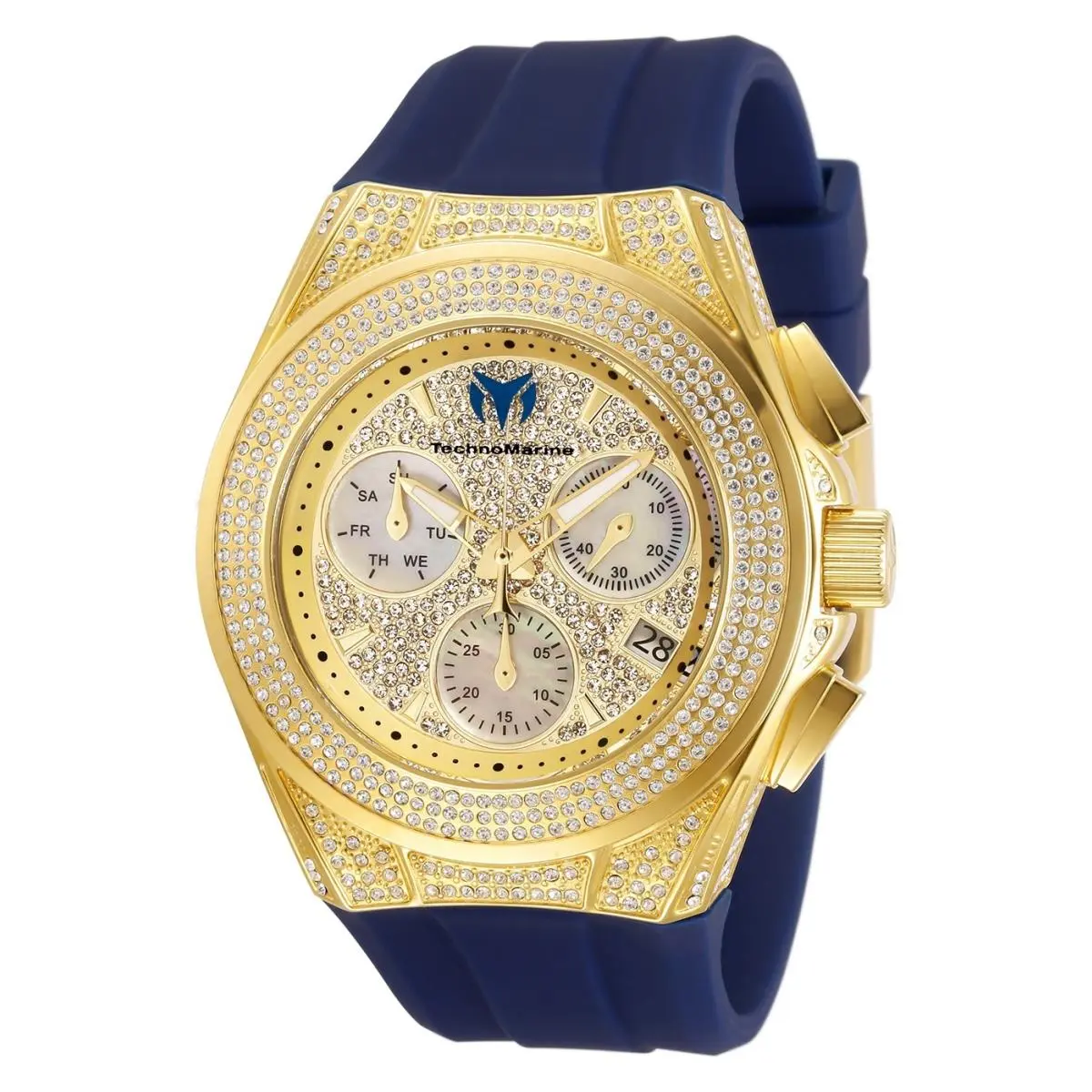 Technomarine Unisex TM-118108 Cruise Pave Gold 45mm Swiss Mvmt and 781 Stones by TechnoMarine