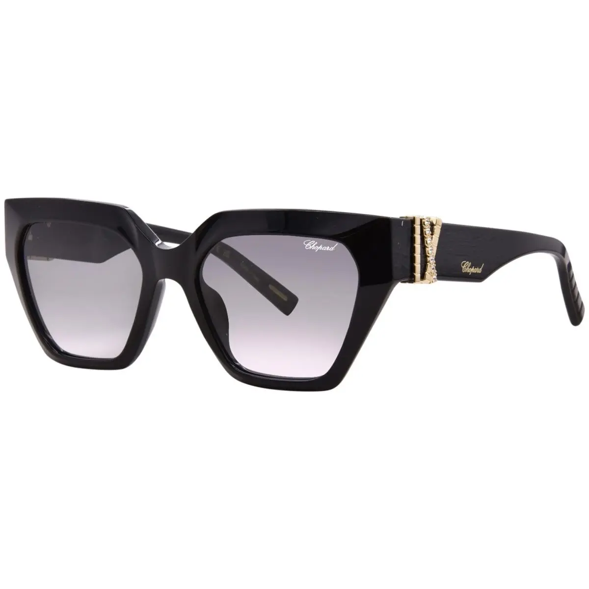SCH415S 700S Sunglasses Women`s Shiny Black/grey Gradient Square 54mm by Chopard
