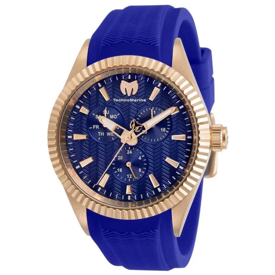 Technomarine Sea Dream 42mm Watch with Blue Wavy Pattern Dial Gold Bezel by TechnoMarine