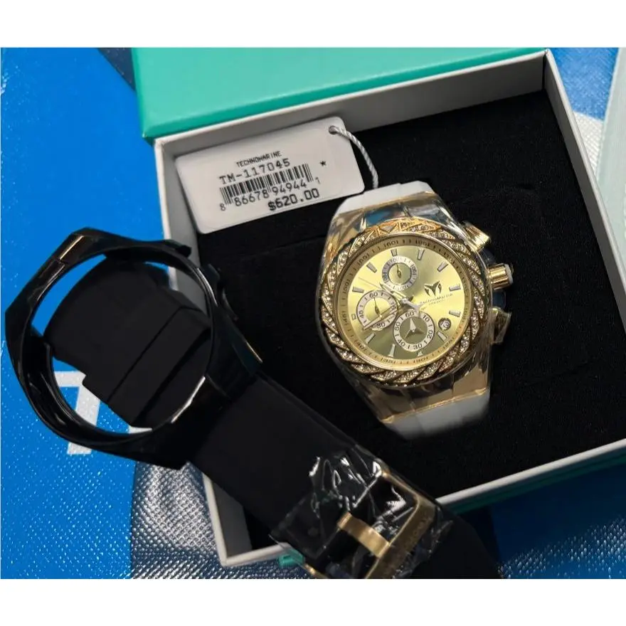 Technomarine TM-117045 Special Edition Cruise Gold with Stones 2 Straps 2 Covers by TechnoMarine