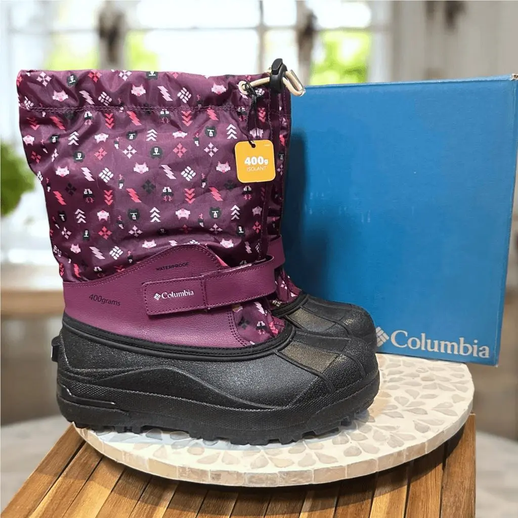 Powderbug Insulated Snow Winter Forty Print Boot 40F Size 6 EU 38 by Columbia