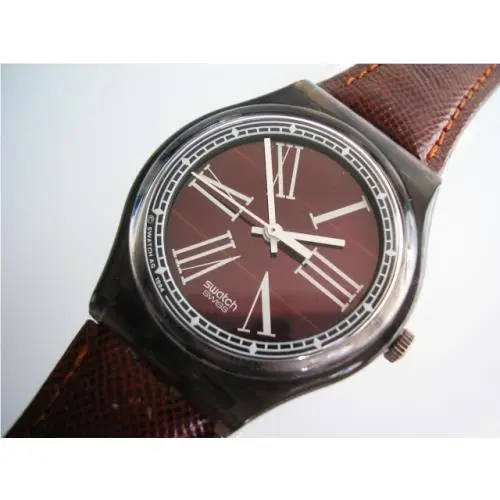 Sign OF Times 1st Solar Swatch with Brown Leather Band-nib
