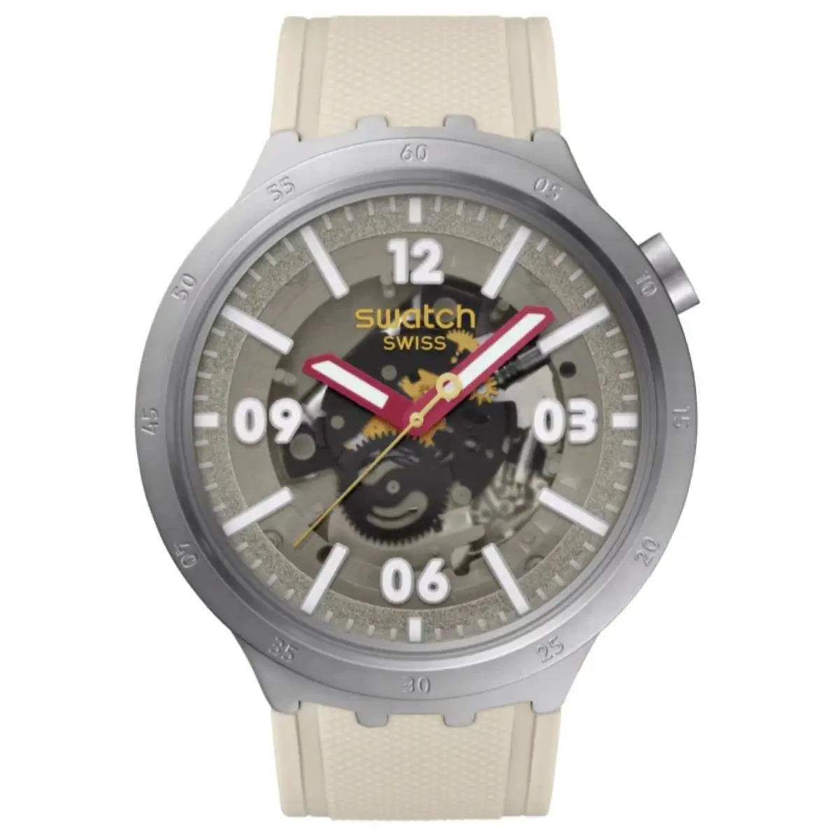Swatch Men`s Big Bold Irony Beige Dial Watch - SB07S125