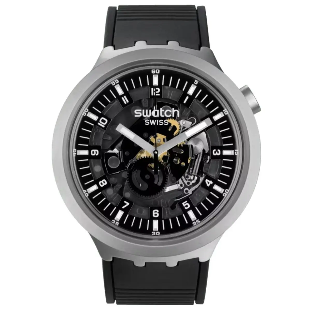 Swatch Men`s Big Bold Irony Black Dial Watch - SB07S105