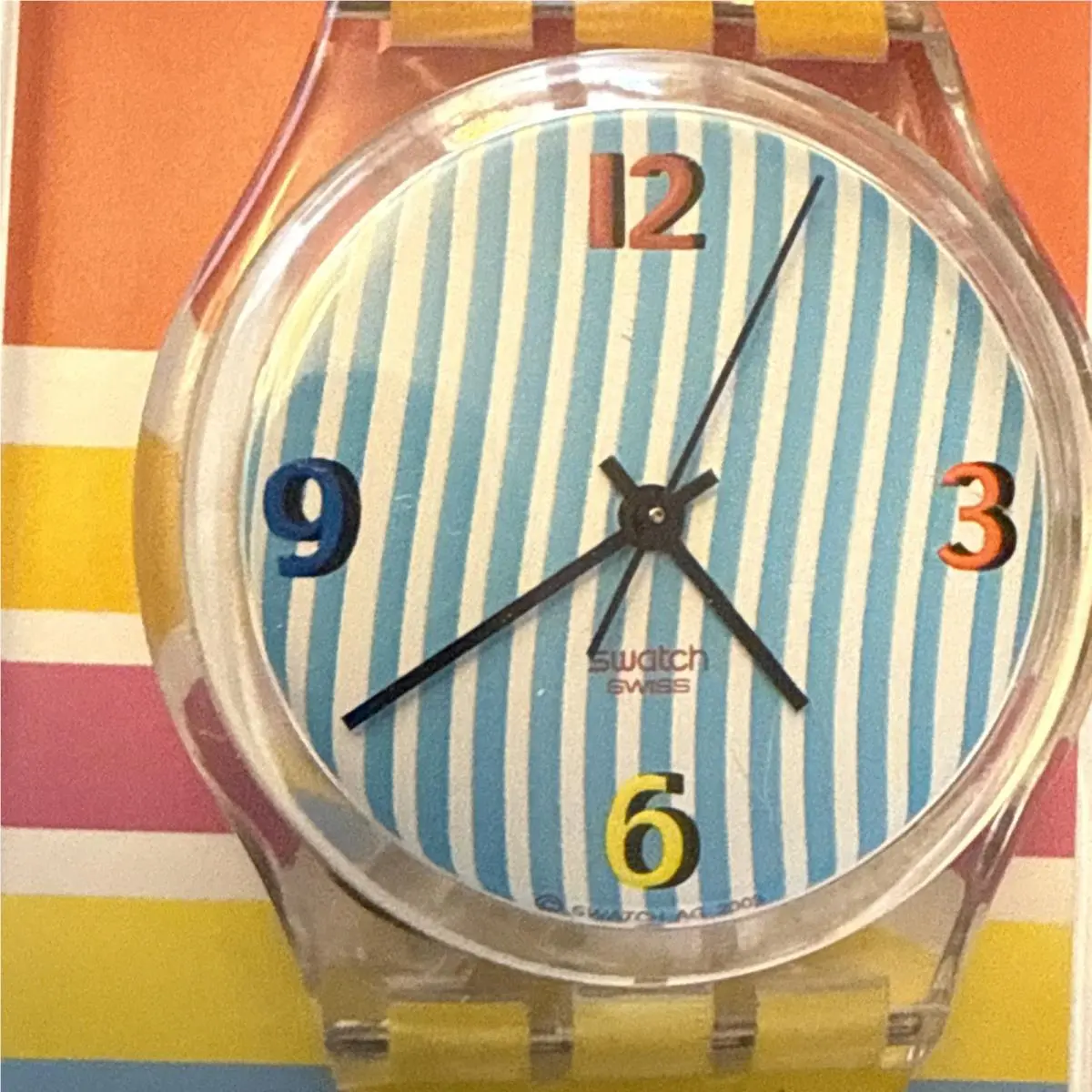 Vintage 2003 Swatch Watch Bikini Beach Originals Gent 128GE with Papers Case