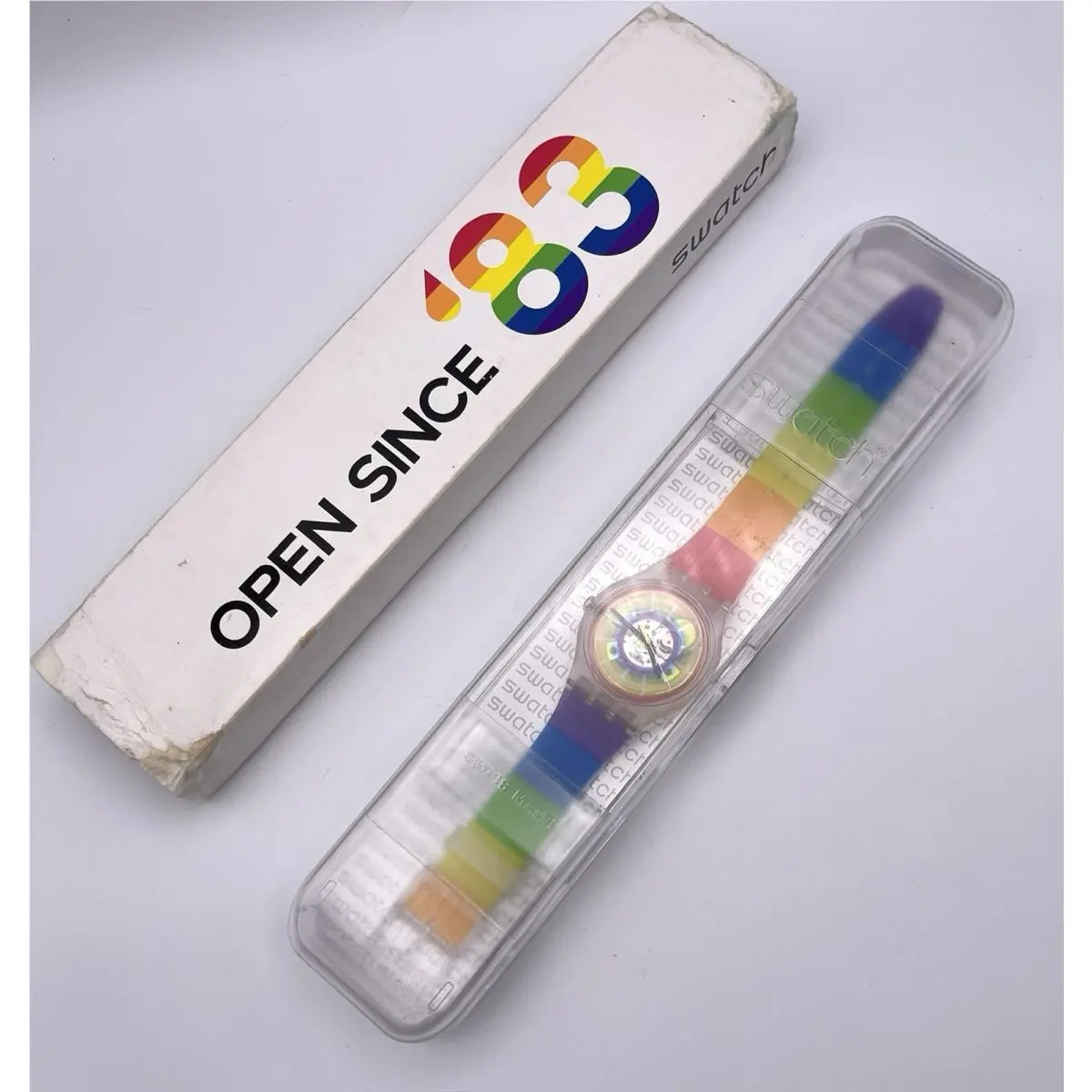 Swatch Open Since`83 Magic Summer Multicolor Watch Essentials Suok148 Clear