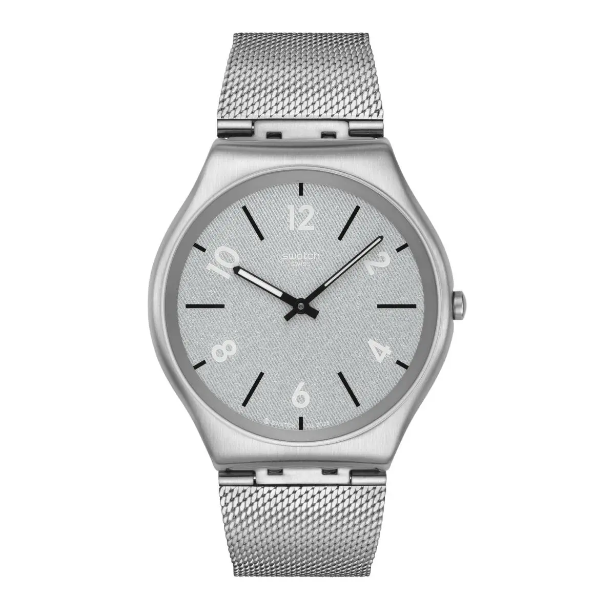 Skin Irony 42 Unisex Casual Watch Stainless Steel Grey Quartz by Swatch