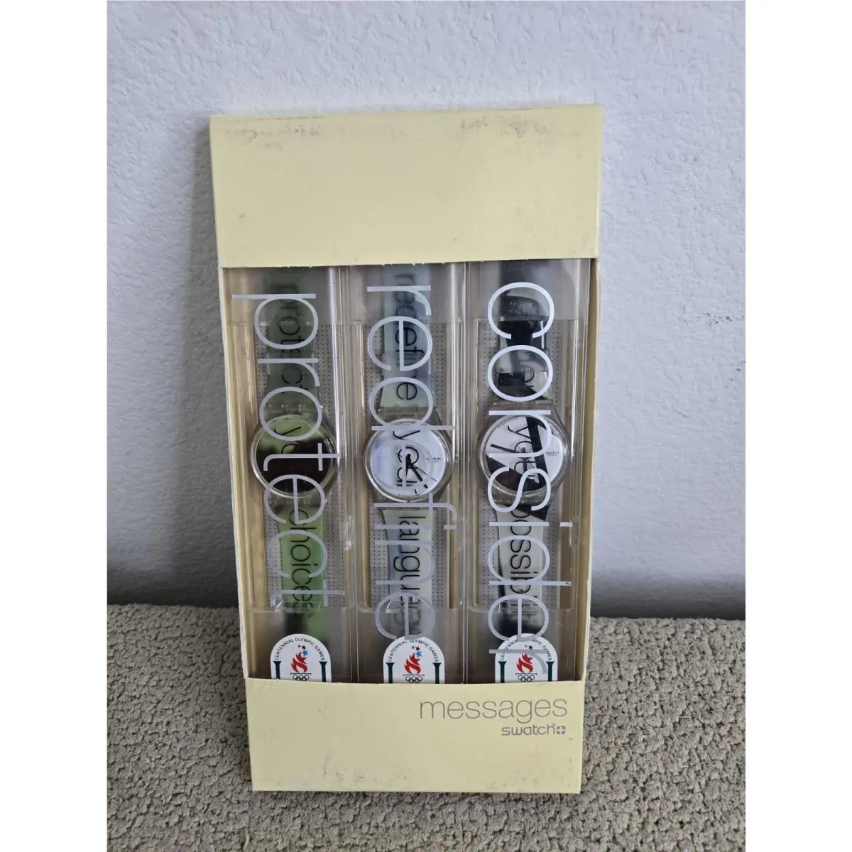 Vintage Swatch 619/1000 Protect Redefine Concider 1996 Olympic Watch GZS15
