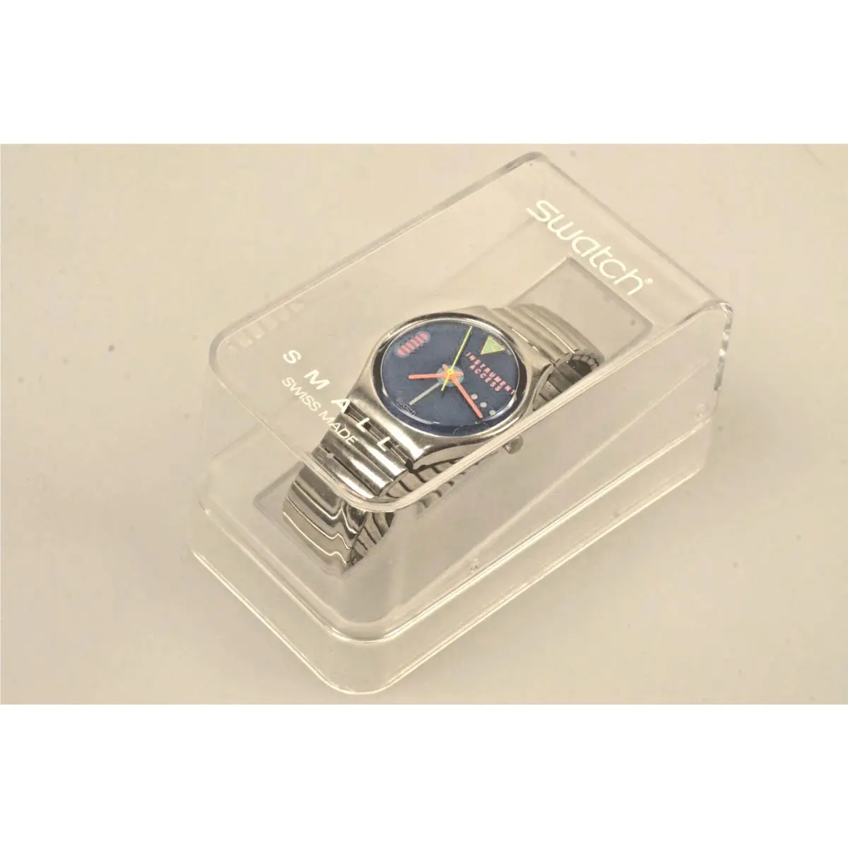 Swatch Standards 1989 - GY104 - Coldsteel - Band Size Small - Needs Battery
