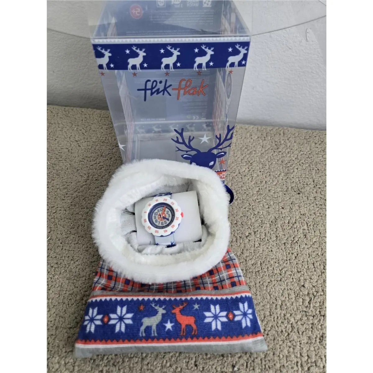 Swatch Flik Flak Kids Christmas Matching Watch and Sack ZFTSP001