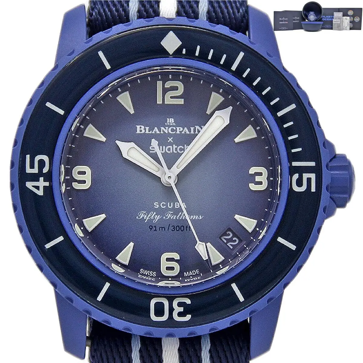 Swatch x Blancpain Fifty Fathoms Atlantic Ocean Bioceramic SO35A100 Complete BP1