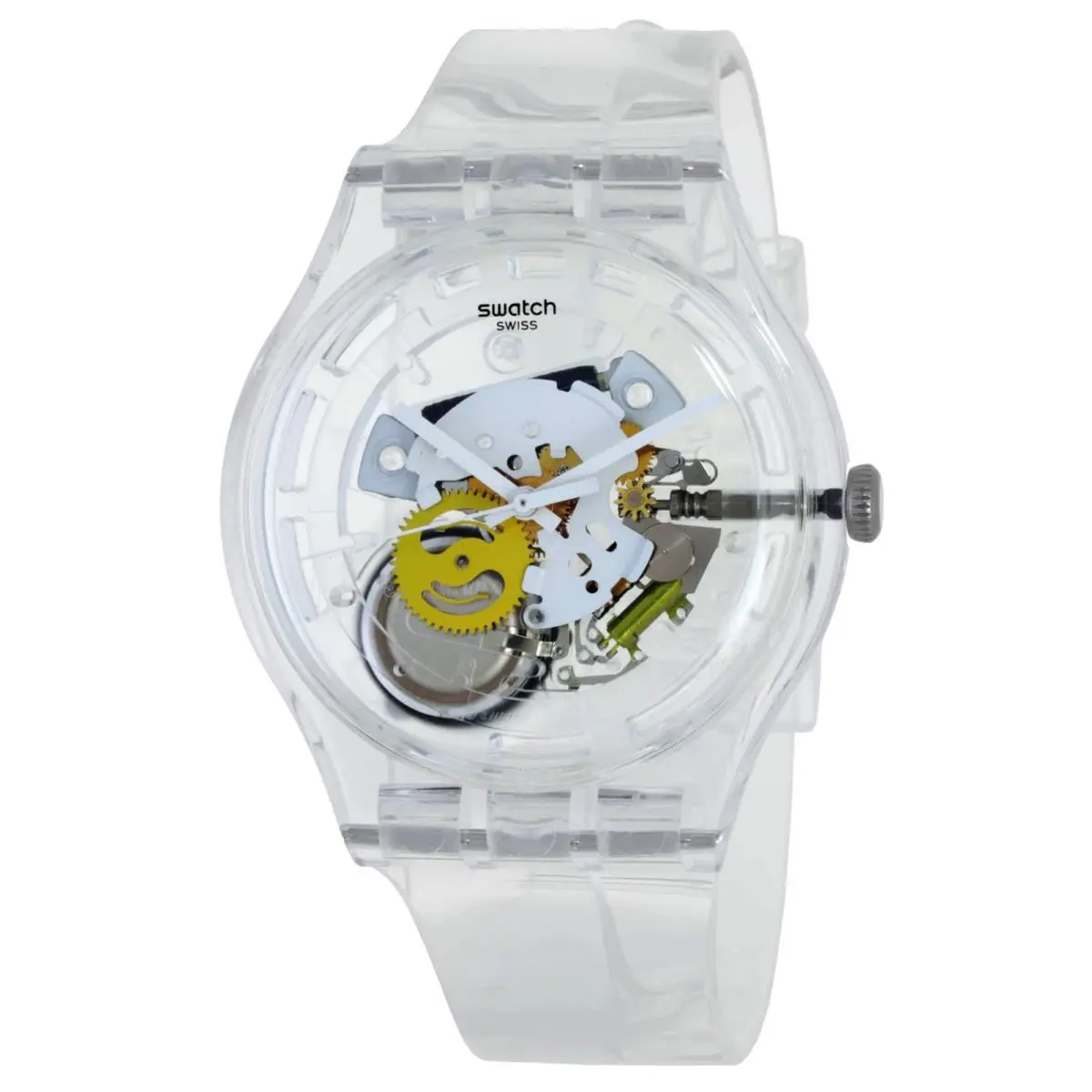 Swatch Random Ghost Transparent Quartz Watch SO29K104