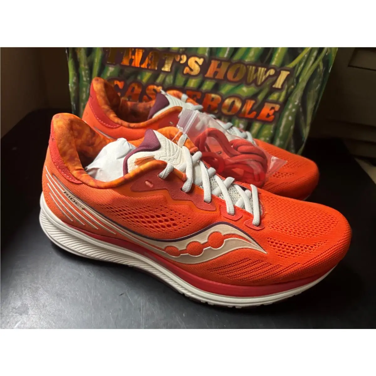 Saucony Men’s Ride 14 Sweet Orange Casserole Logo S20650-17 Sizes 9.5 10 10.5