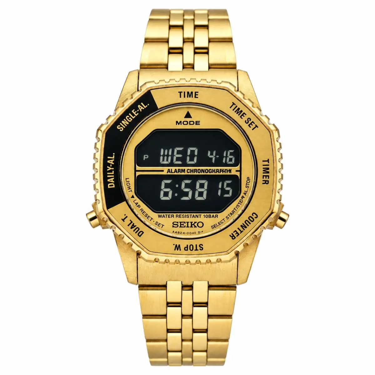 Rotocall 37 MM Digital Gold Quartz Men`s Watch HFL003 by Seiko