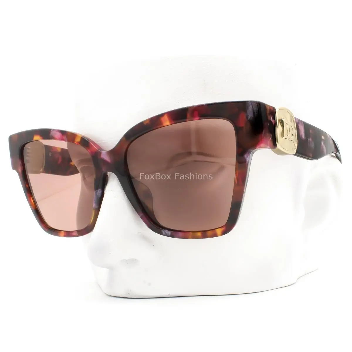 Dolce Gabbana Sunglasses Pink Pearl Havana Brown Tint DG 4470F 3440/73 with Case by Dolce & Gabbana