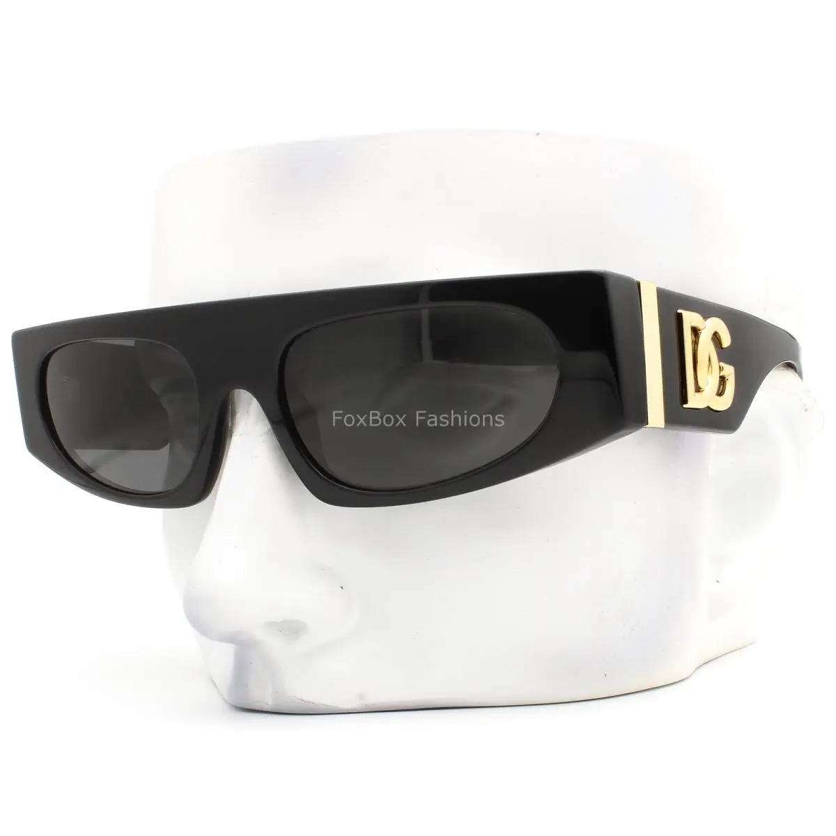 Dolce Gabbana Sunglasses DG 4411 501/87 Polished Black W/gold DG Logo W/case by Dolce & Gabbana