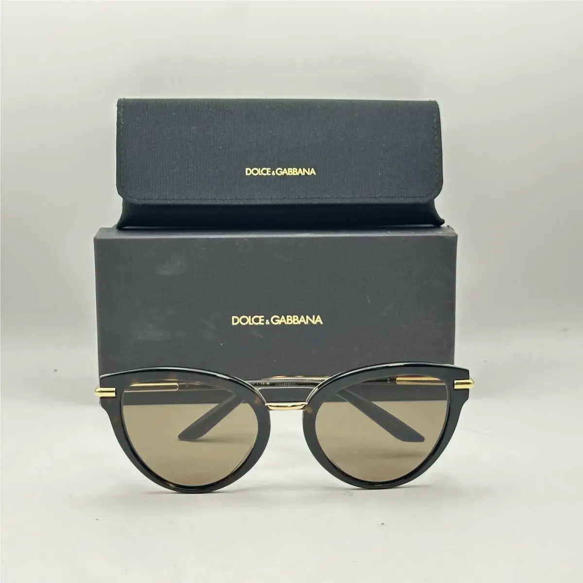Dolce Gabbana Womens Phantos Cat Eye Full Rim Sunglasses DG4492 Havana by Dolce & Gabbana