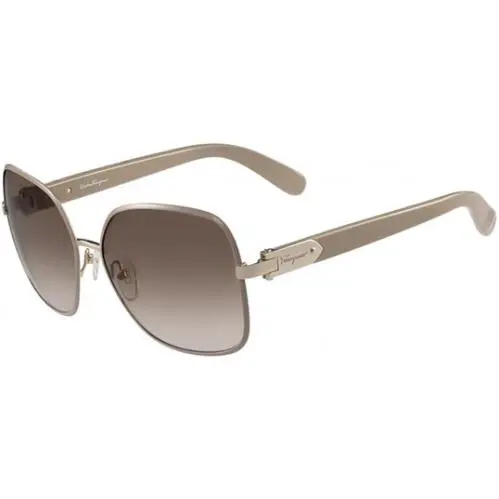 Women`s Tan/lt Gold Butterfly Sunglasses SF150S-743 Italy by Salvatore Ferragamo