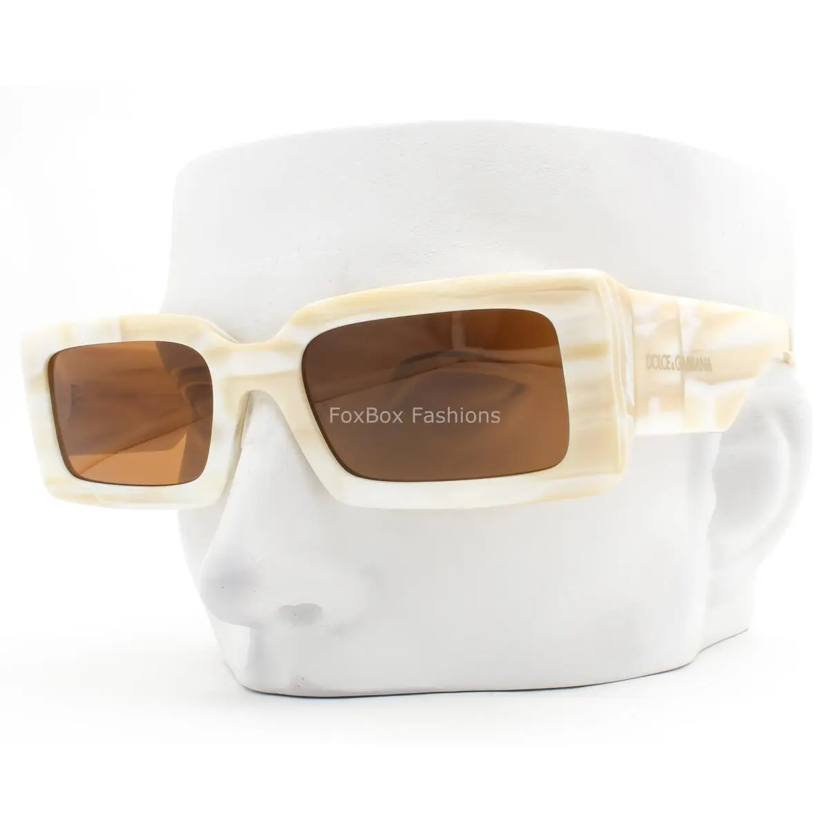 Dolce Gabbana Sunglasses Ivory Beige Brown Horn DG 4416 3431/73 with Case by Dolce & Gabbana
