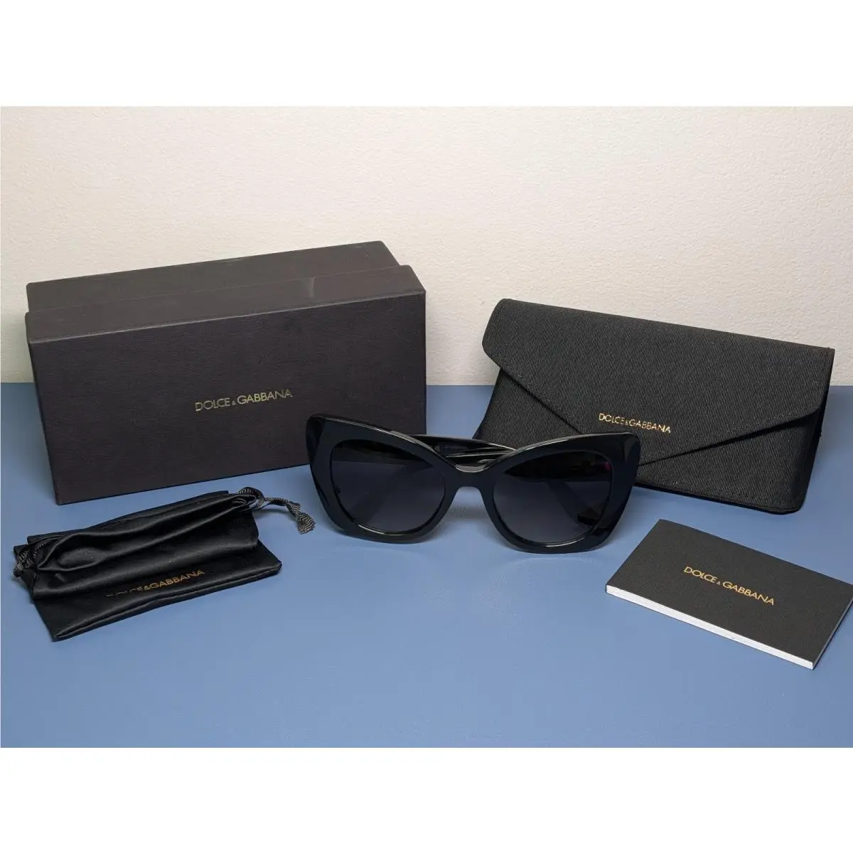 Dolce Gabbana DG4405 Sunglasses Black/grey Gradient 501/8G Butterfly Shape by Dolce & Gabbana