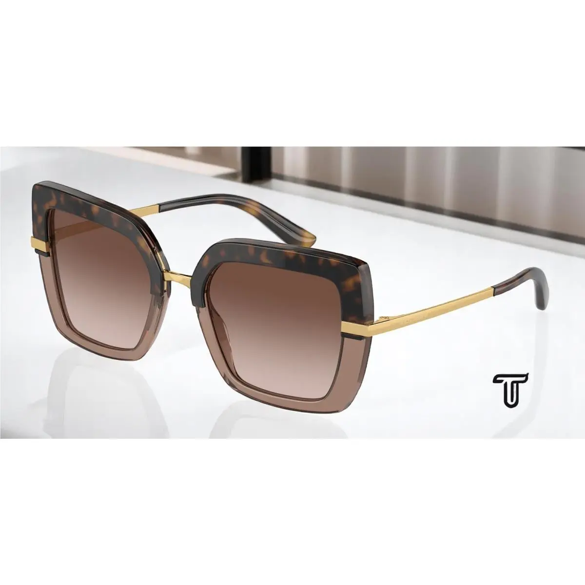 Dolce Gabbana DG4373 325613 Havana Brown Grd Dk Brown 52 mm Women`s Sunglasses by Dolce & Gabbana