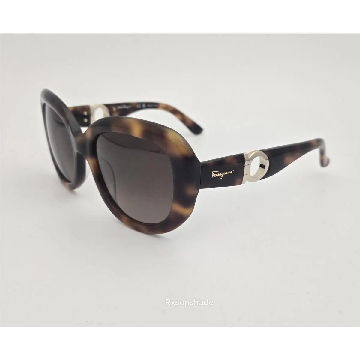 Sunglasses SF 727S Color 214 Havana Gold Square Size 53 by Salvatore Ferragamo