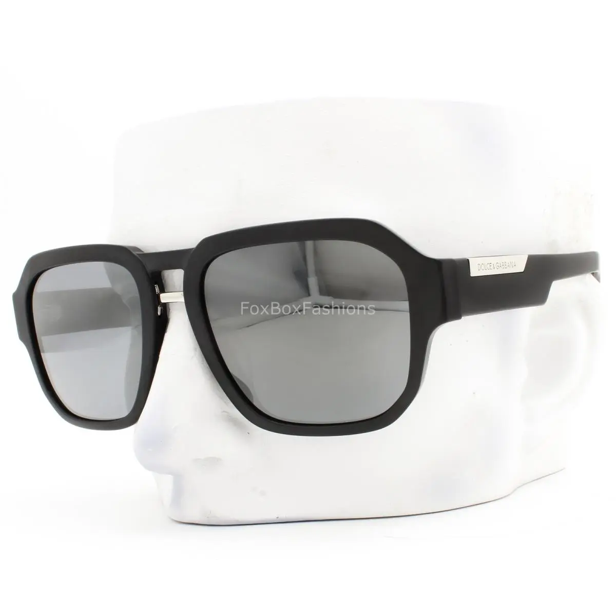 Dolce Gabbana Sunglasses Matte Black Gray Mirror Silver DG 4464F 2525/6G W/case by Dolce & Gabbana