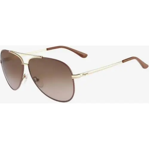 Sunglasses 60-10-135 SF 131 Brown Gold SF131/S-731 by Salvatore Ferragamo