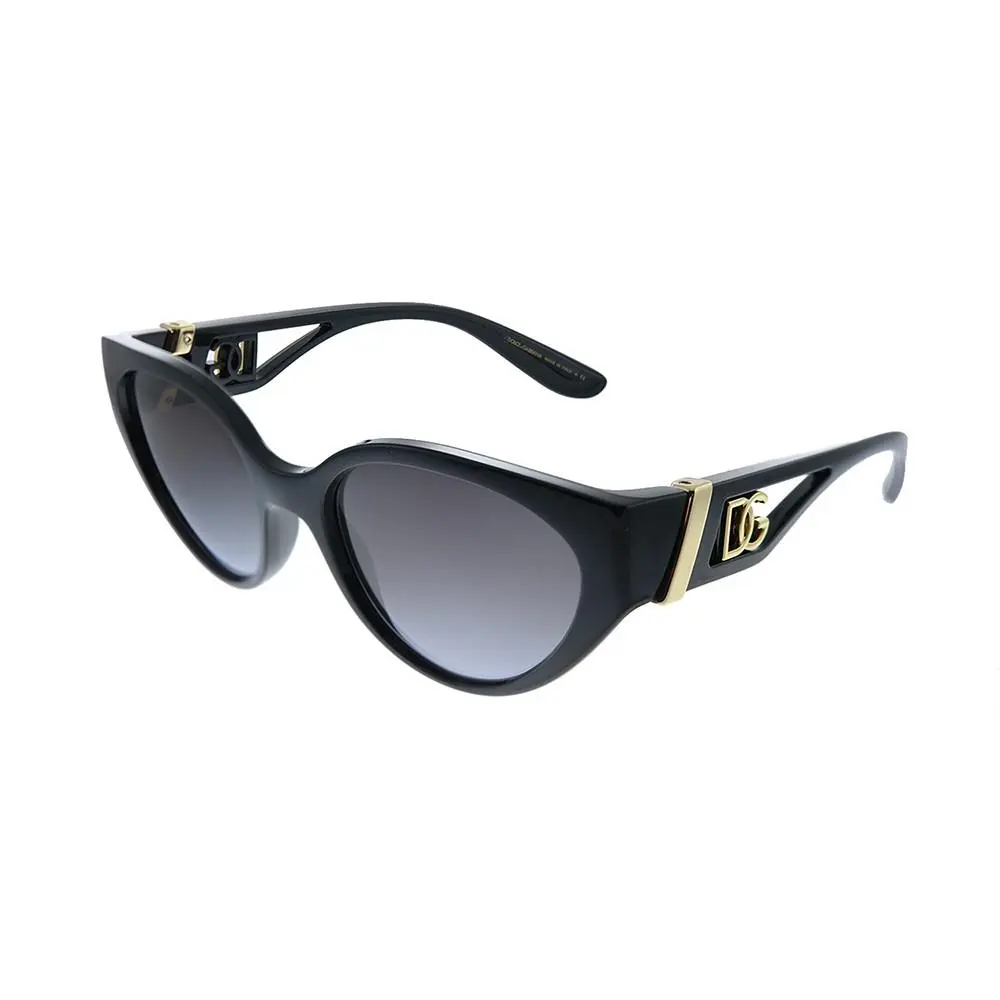 Dolce Gabbana DG 6146 501/8G Black Plastic Sunglasses Grey Gradient Lens by Dolce & Gabbana