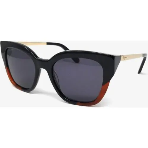 53-20-135 SF 856 Sunglasses Blk Brn Gold SF856/S-006 by Salvatore Ferragamo