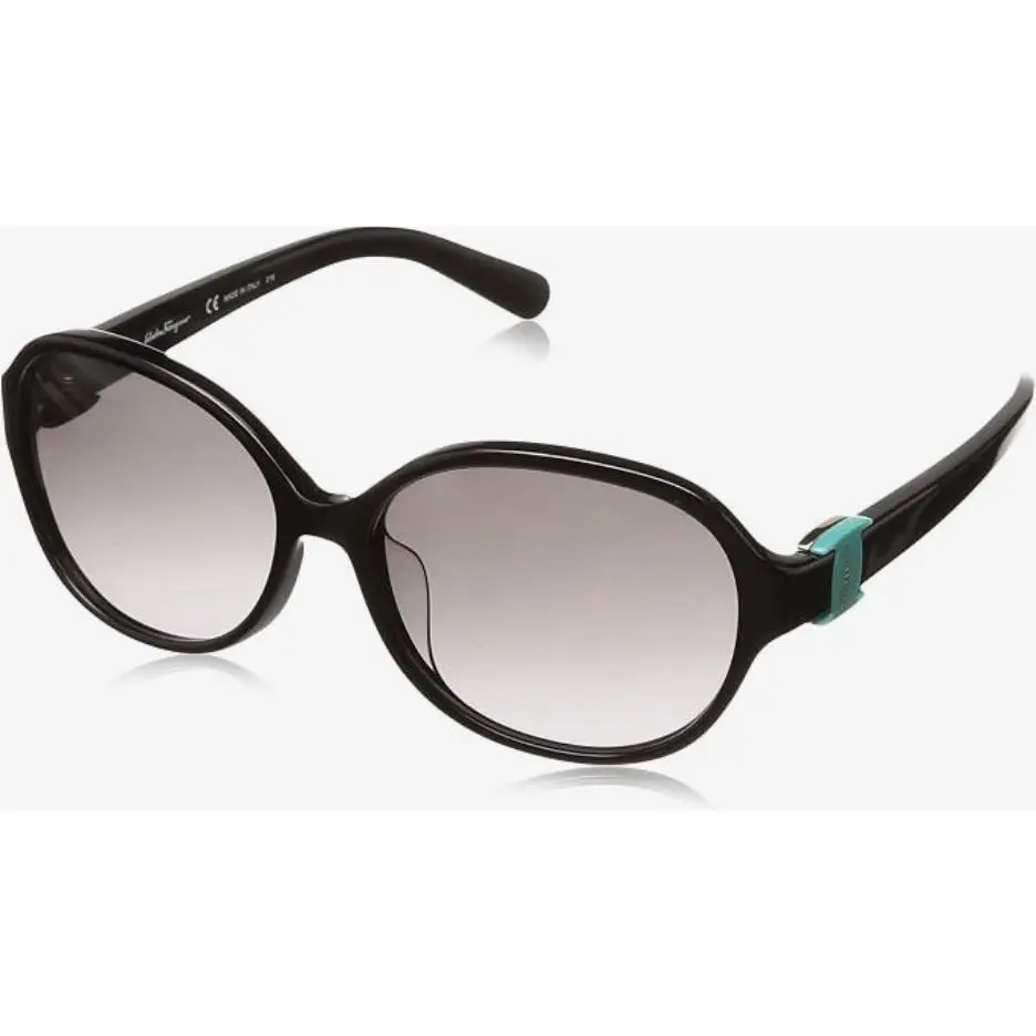 58-15-135 SF 841 Asian Fit Sunglasses Blk Blue SF841/SA-001 by Salvatore Ferragamo