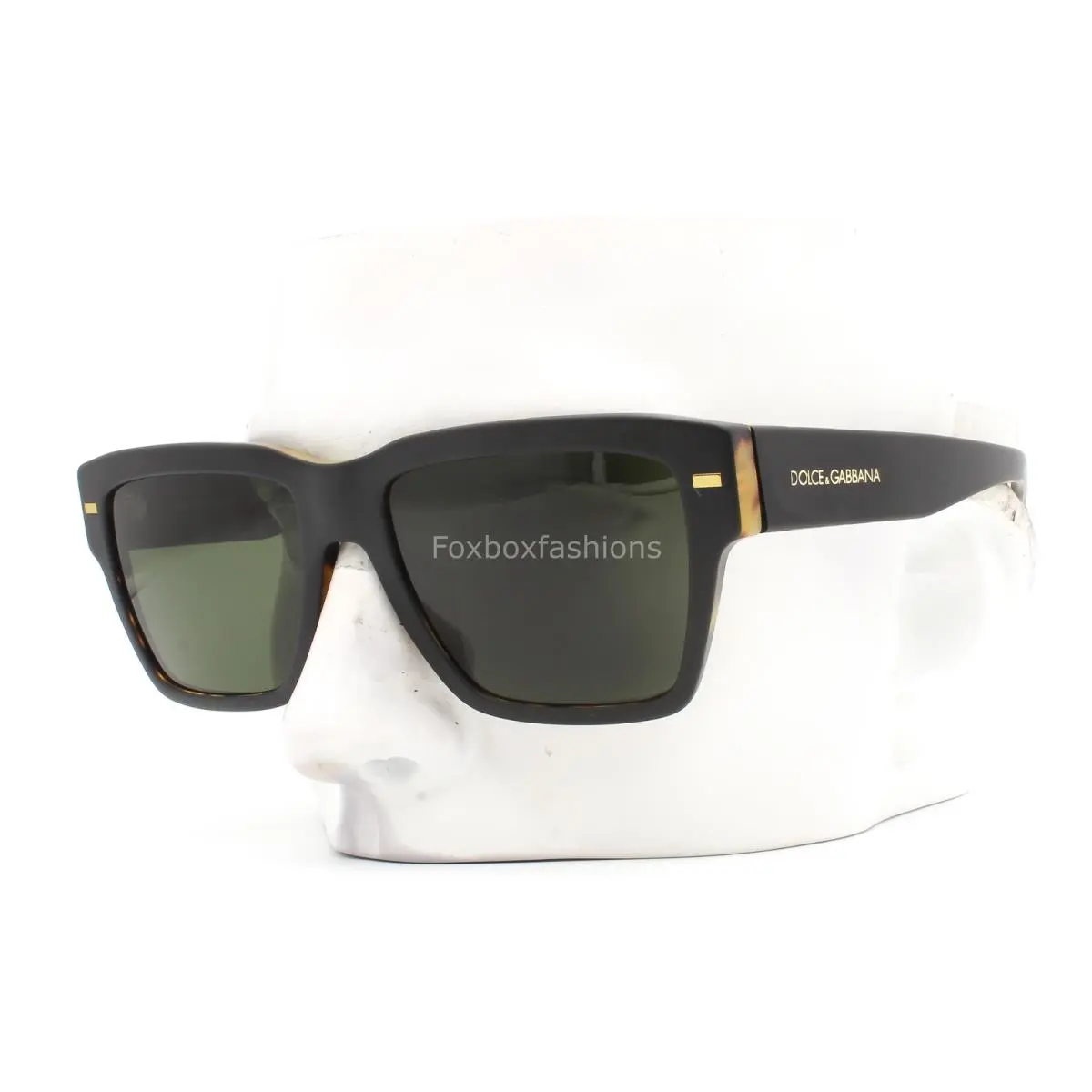 Dolce Gabbana DG 4431F 3404/71 Sunglasses Matte Black on Yellow Havana W/case by Dolce & Gabbana