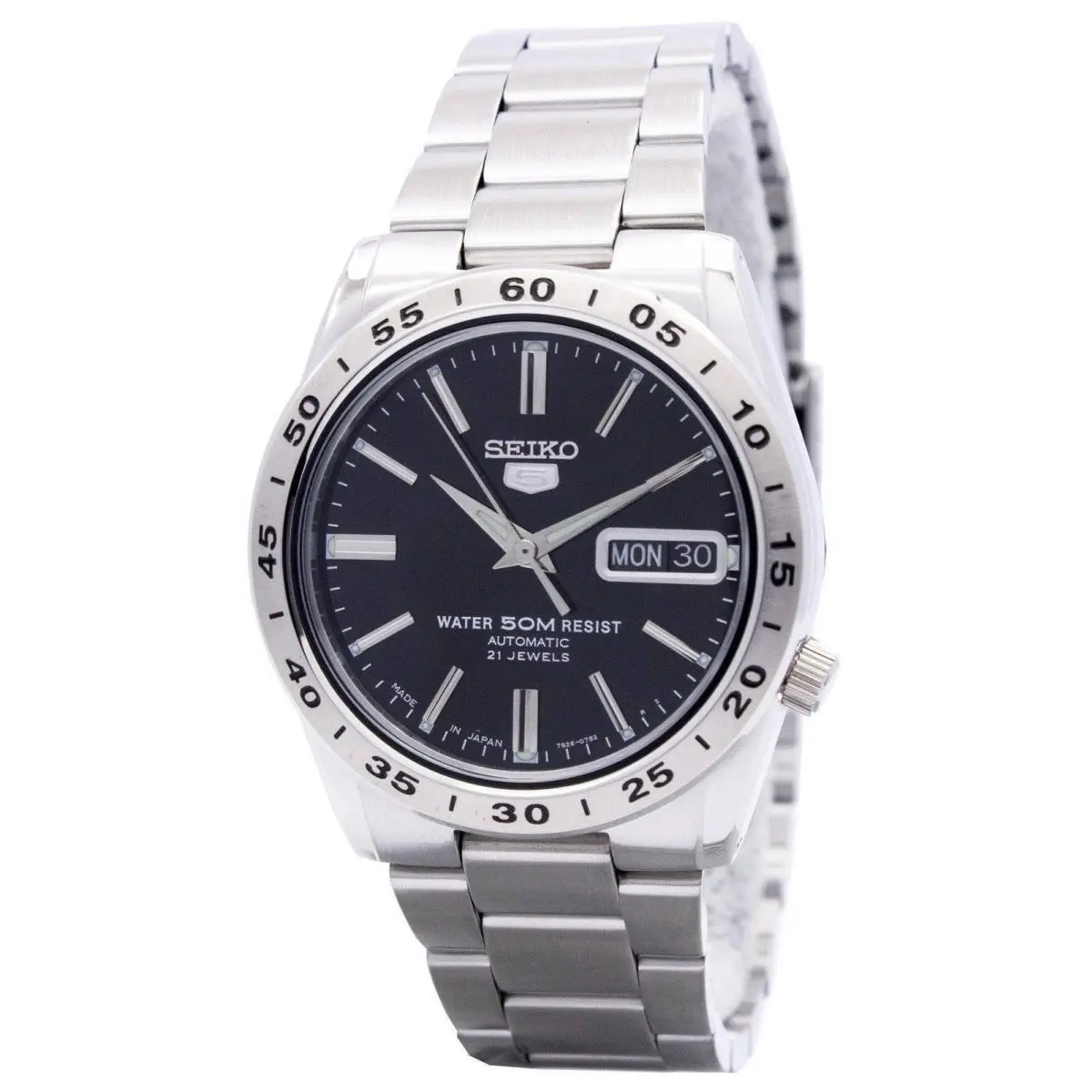 Seiko 5 Automatic 21 Jewels Japan Made Black Dial SNKE01J1 Men`s Watch