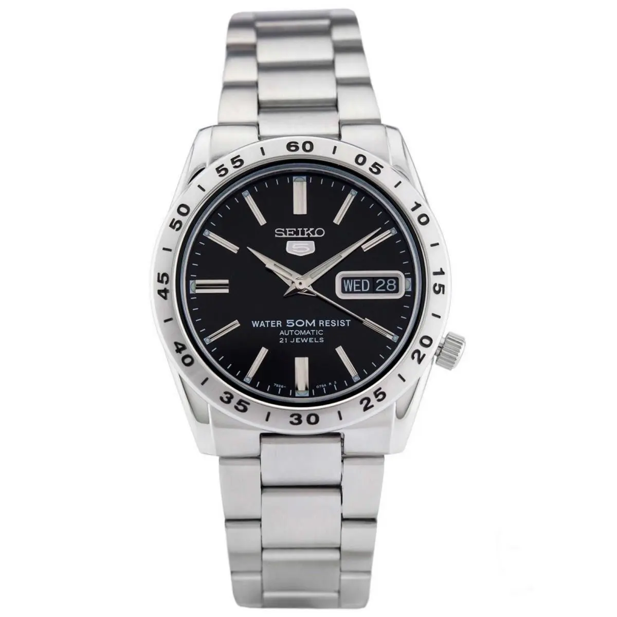 Men`s Watch Series 5 Automatic Black Dial Stainless Steel Bracelet SNKE01 by Seiko