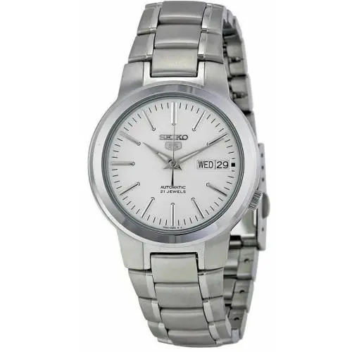 Mens Automatic Off-white Dial Stainless Steel Watch SNKA01K1 by Seiko