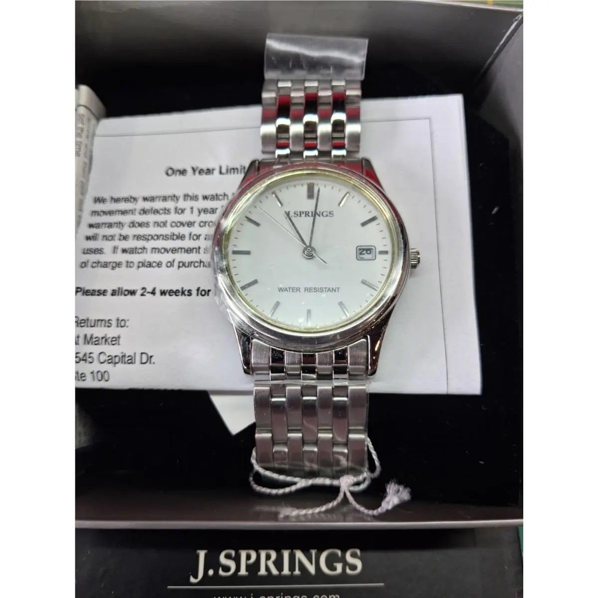J. Springs Mens  Watch IN Silver W/ White Calender Dial Model BAH010 by Seiko