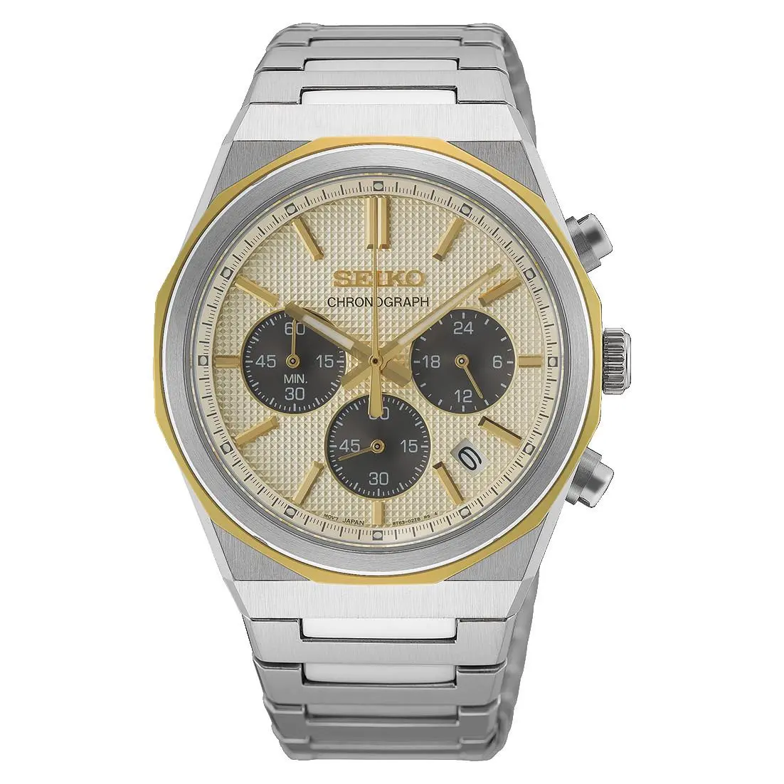 Seiko Essentials Champagne Dial Chronograph Mens Watch HGK001