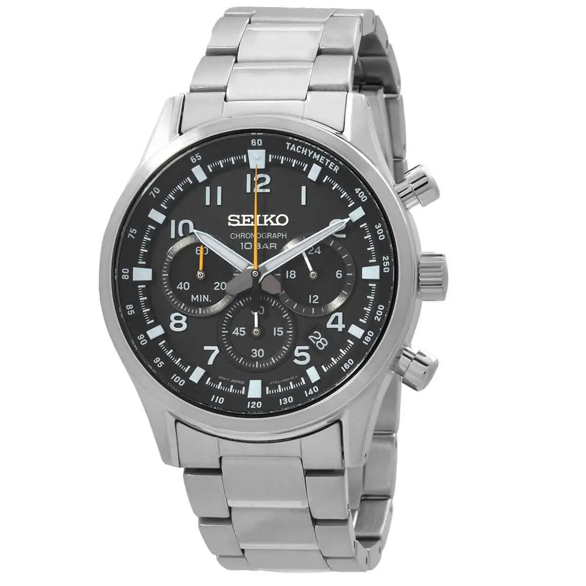 Sport Chronograph Quartz Black Dial Men`s Watch SSB447P1 by Seiko