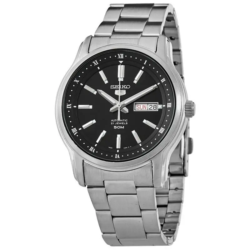 Automatic Black Dial Stainless Steel Men’s Watch - SNKP11J1 by Seiko