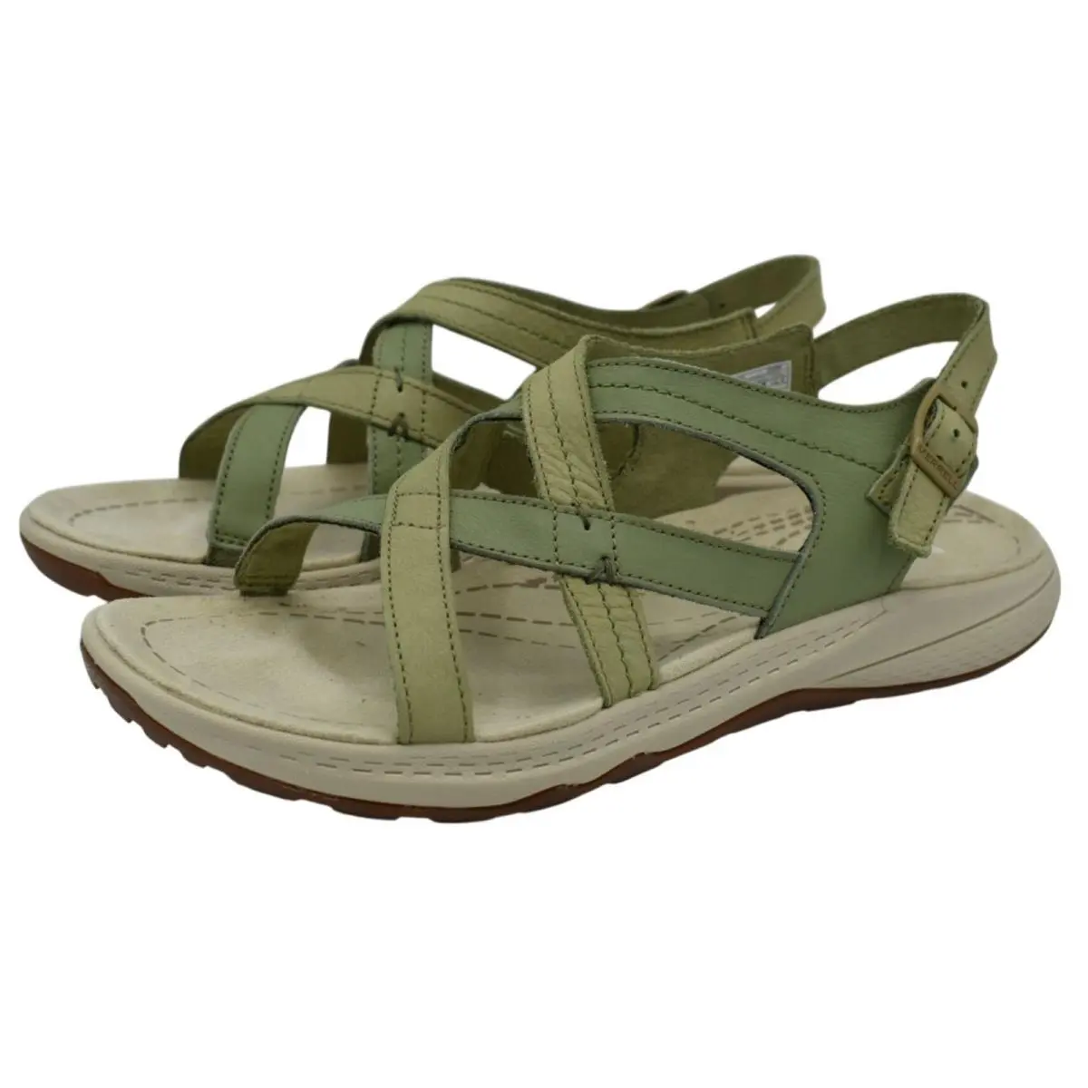 Merrell Women Size 8 Momentum Agave Mosstone Leather Sport Strappy Sandals Shoes