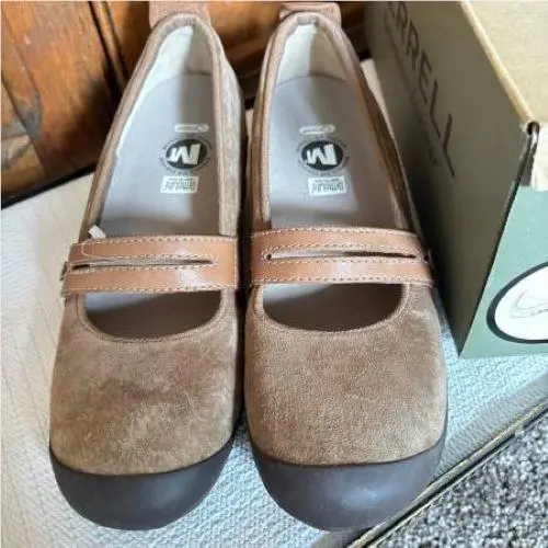 Women`s Merrell Tan Plaza Bandeau Ortholite Slip-on Shoes 7.5 J46116