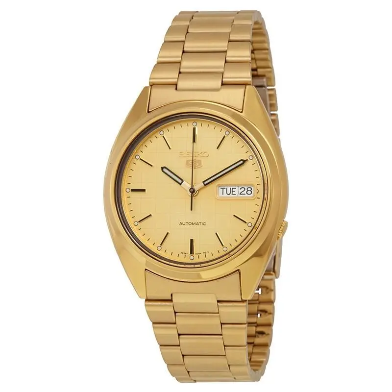 5 Automatic Champagne Gold-tone Stainless Steel Men’s Watch - SNXL72 by Seiko