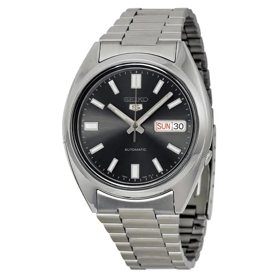 5 Automatic Black Dial Stainless Steel Men`s Watch SNXS79K1 by Seiko